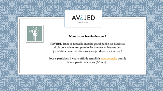 Flyer - questionnaire accès au droit 2017 - AVIJED